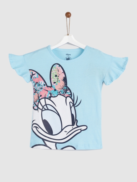 

YK Disney Girls Blue & White Printed Top