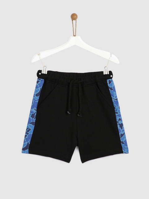 

YK Boys Black Solid Regular Fit Regular Shorts