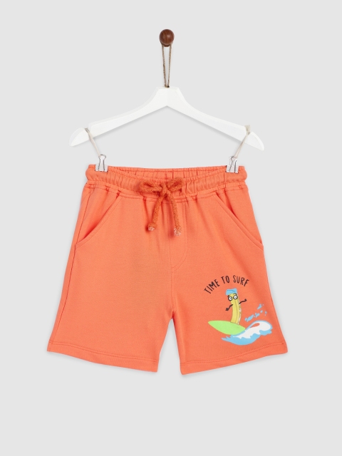 

YK Boys Orange Printed Regular Fit Shorts