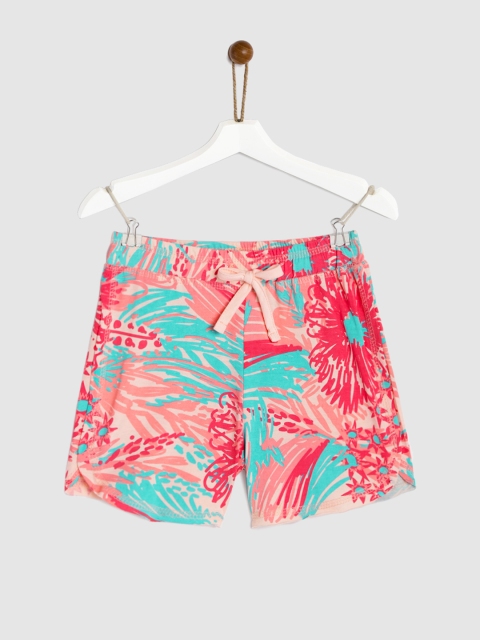 

YK Girls Pink & Blue Printed Regular Fit Shorts