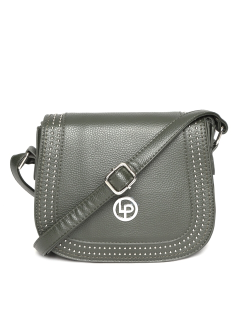 

Lino Perros Olive Green Solid Sling Bag