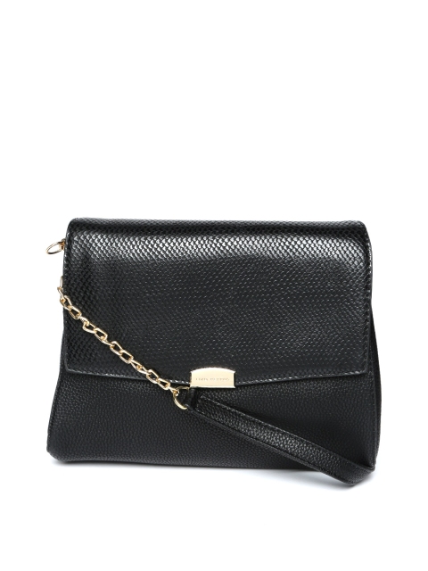 

Lino Perros Black Snakeskin-Textured Sling Bag