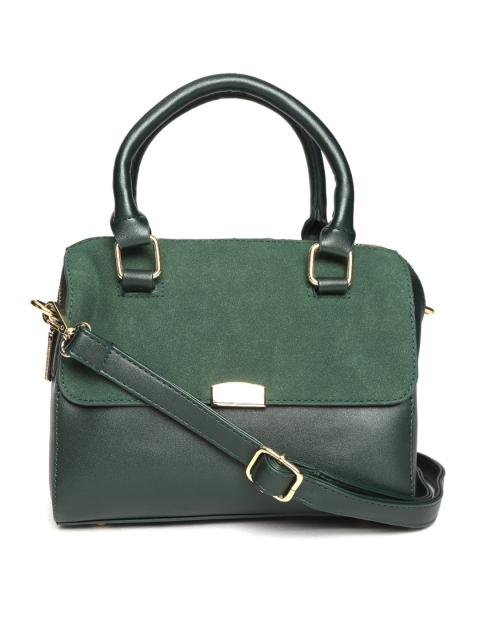 

Lino Perros Green Solid Handheld Bag with Sling Strap