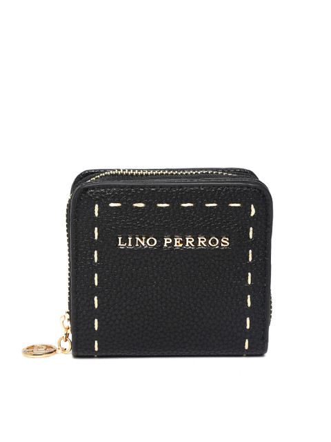 

Lino Perros Women Black Solid Zip Around Wallet