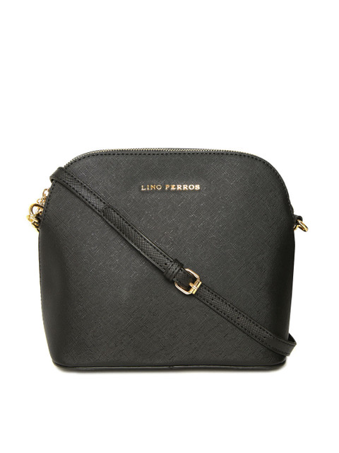 

Lino Perros Black Solid Sling Bag