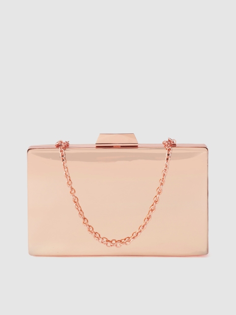 

Lino Perros Rose Gold-Toned Box Clutch with Detachable Strap