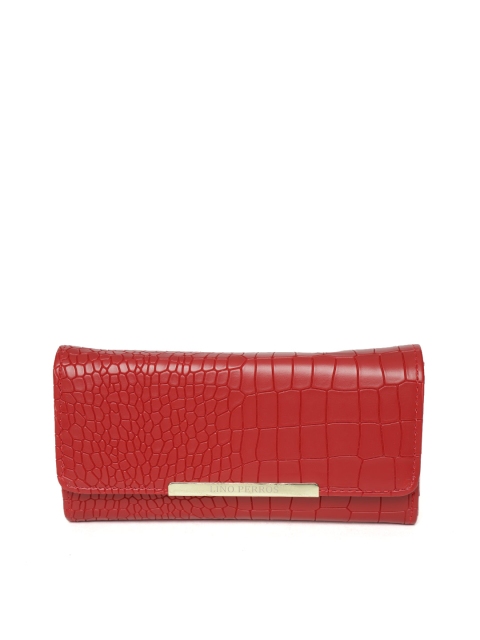 

Lino Perros Women Red Snakeskin Textured Three Fold Wallet