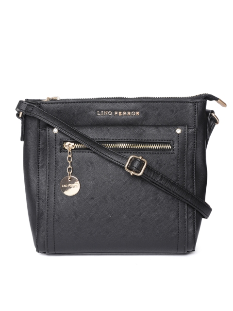

Lino Perros Black Solid Sling Bag