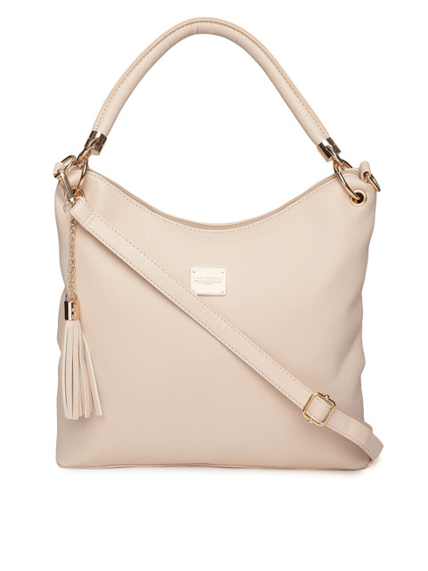 

Lino Perros Beige Solid Shoulder Bag with Detachable Sling Strap