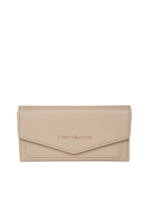 

Lino Perros Women Beige Solid Three Fold Wallet