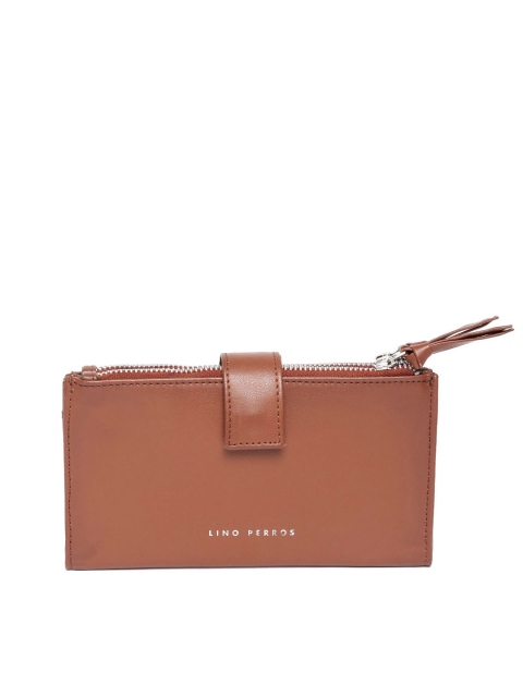 

Lino Perros Women Brown Solid Two Fold Wallet
