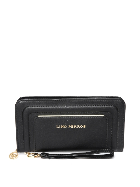 

Lino Perros Women Black Solid Zip Around Wallet