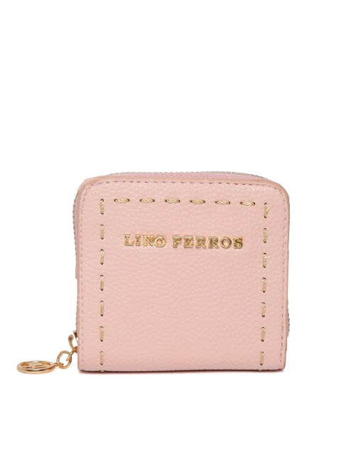 

Lino Perros Women Pink Solid Zip Around Wallet