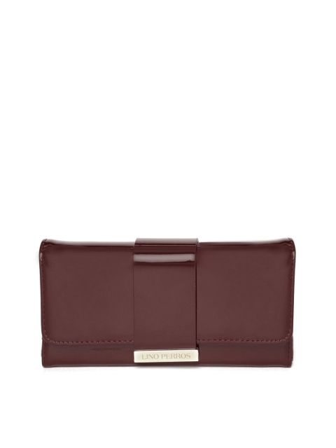 

Lino Perros Women Coffee Brown Solid Three Fold Wallet