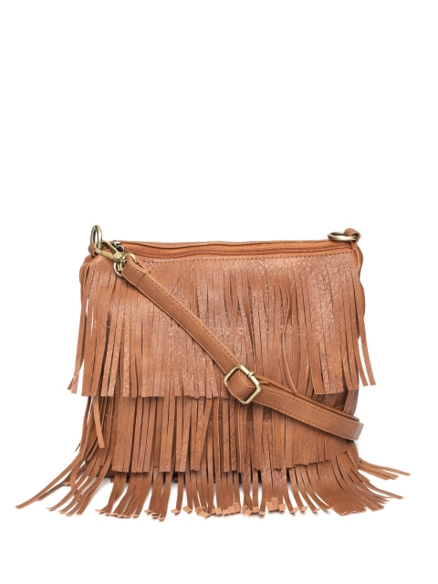 

Lino Perros Brown Fringed Sling Bag