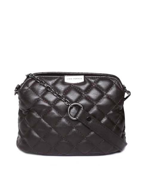 

Lino Perros Coffee Brown Quilted Sling Bag