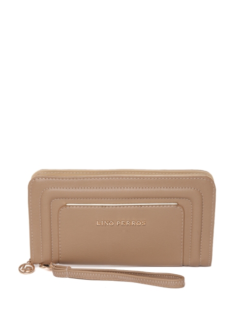 

Lino Perros Women Beige Solid Zip Around Wallet