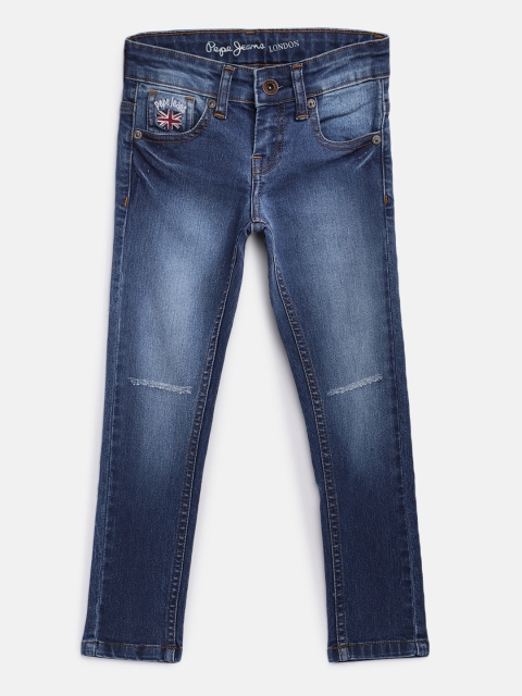 

Pepe Jeans Girls Blue Skinny Fit Mid-Rise Low Distress Stretchable Jeans