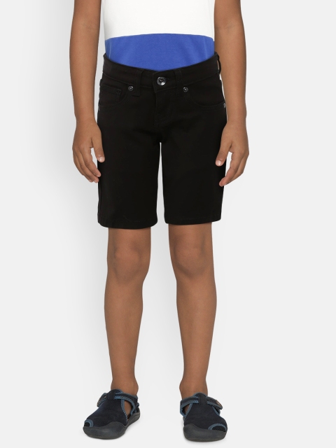 

Pepe Jeans Boys Black Solid Regular Fit Denim Shorts