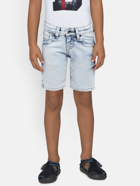 

Pepe Jeans Boys Blue Solid Regular Fit Denim Shorts