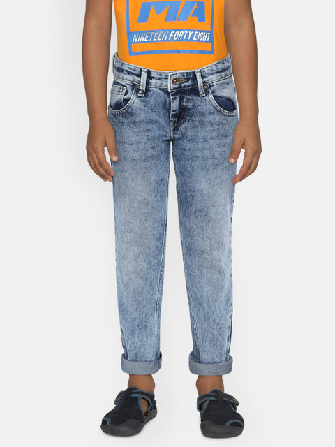 

Pepe Jeans Boys Blue COLLIN Regular Fit Mid-Rise Clean Look Jeans