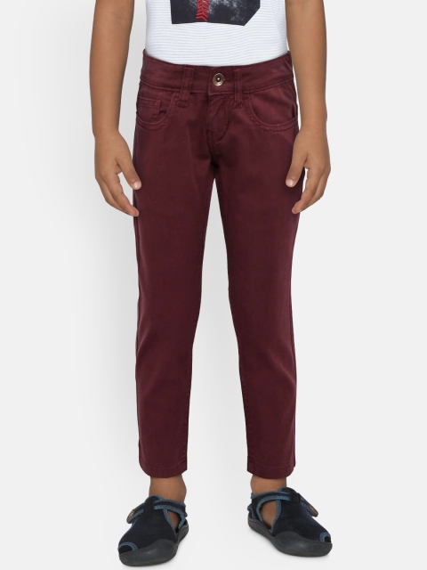 

Pepe Jeans Boys Burgundy Solid Chinos