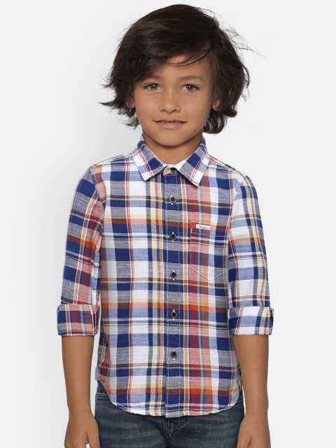 

Pepe Jeans Boys Blue & Brown Regular Fit Checked Casual Shirt