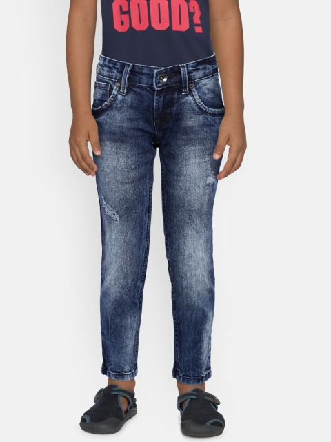

Pepe Jeans Boys Blue Regular Fit Mildly Distressed Jeans