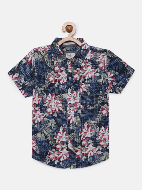 

Pepe Jeans Boys Blue & Red Regular Fit Printed Casual Shirt