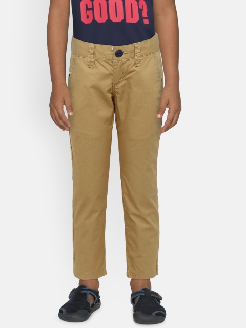 

Pepe Jeans Boys Khaki Brown Regular Fit Solid Chinos