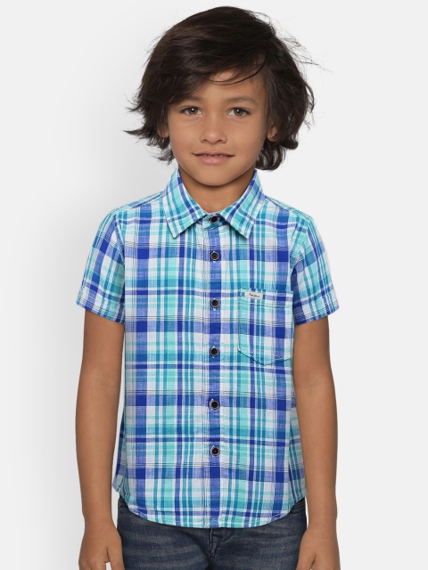 

Pepe Jeans Boys Blue & Green Checked Casual Shirt