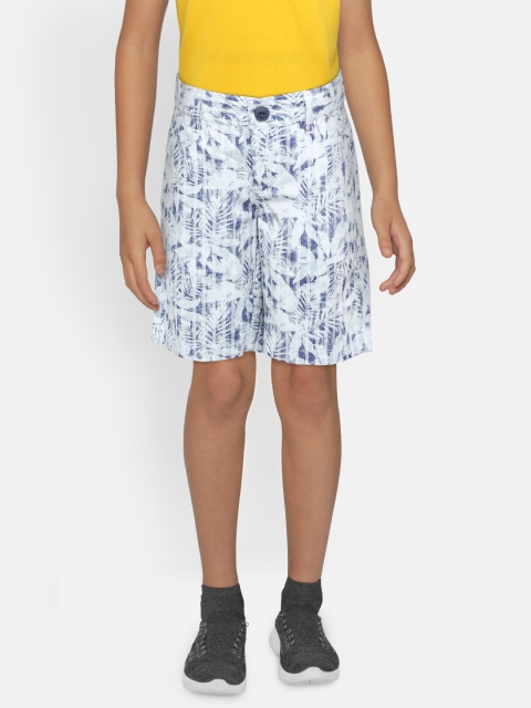 

Pepe Jeans Boys White & Blue Printed Regular Fit Shorts