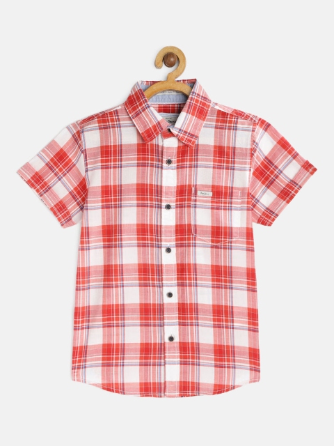 

Pepe Jeans Boys Red & White Checked Regular Fit Casual Shirt
