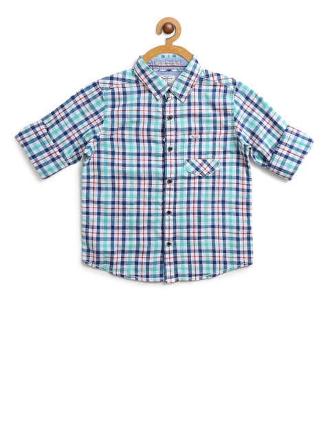 

Pepe Jeans Boys Blue & Off-White Regular Fit Printed Casual Shirt
