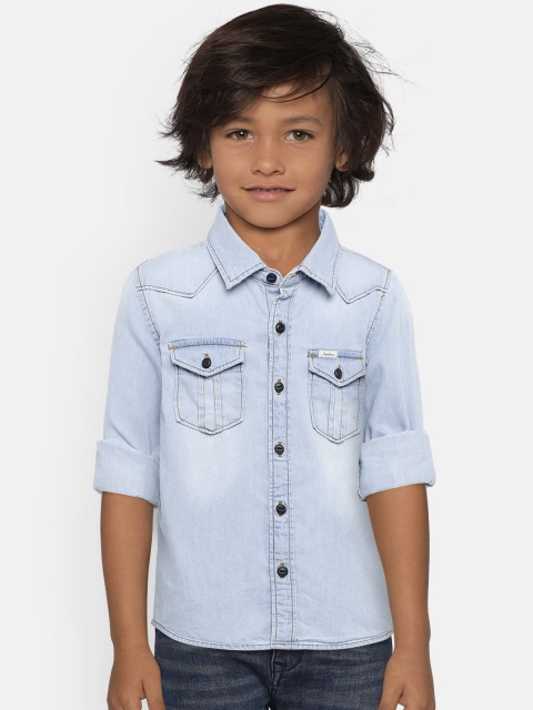 

Pepe Jeans Boys Blue Regular Fit Denim Casual Shirt