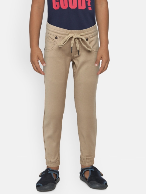 

Pepe Jeans Boys Camel Brown Jogger Mid-Rise Clean Look Jeans