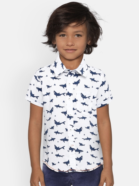 

Pepe Jeans Boys Blue & White Regular Fit Printed Casual Shirt