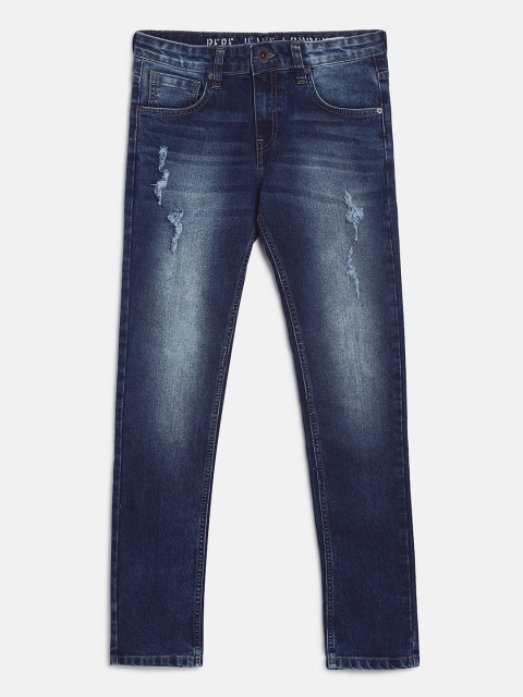 

Pepe Jeans Boys Blue Slim Fit Mid-Rise Mildly Distressed Stretchable Jeans