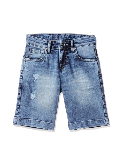 

Pepe Jeans Boys Blue Washed Mid-Rise Denim Shorts