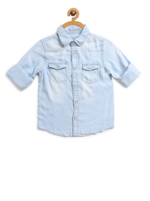 

Pepe Jeans Boys Blue Regular Fit Printed Casual Shirt
