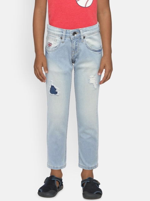 

Pepe Jeans Boys Blue Slim Fit Low-Rise Mildly Distressed Jeans