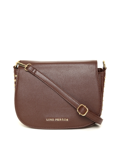 

Lino Perros Coffee Brown Solid Sling Bag