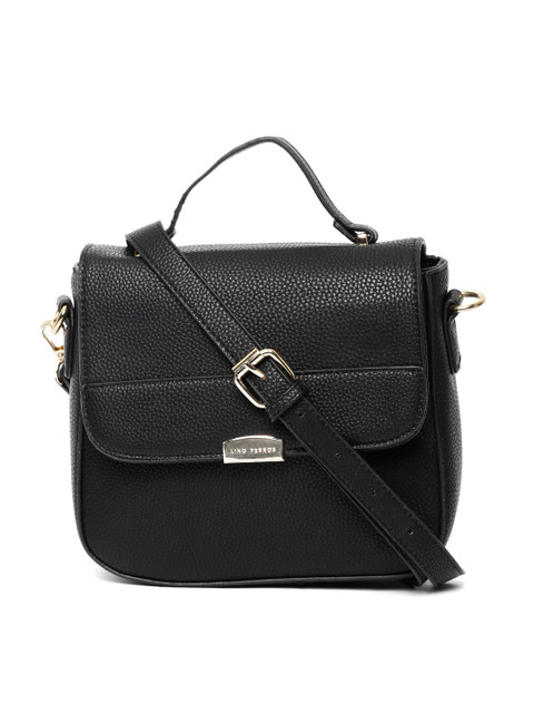 

Lino Perros Black Solid Satchel