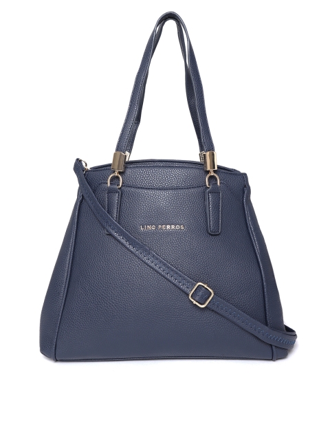 

Lino Perros Navy Solid Shoulder Bag with Sling Strap, Navy blue