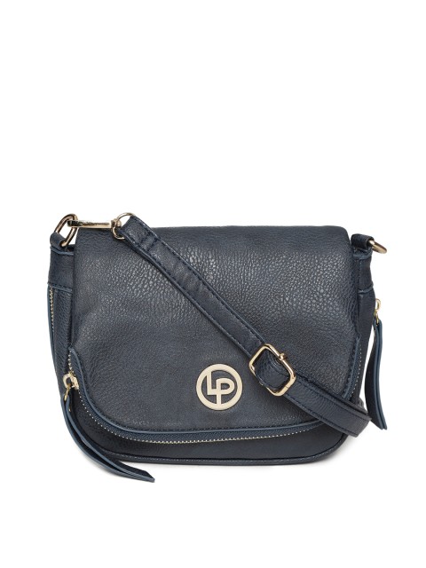 

Lino Perros Navy Blue Solid Sling Bag