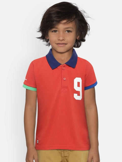 

Pepe Jeans Boys Red Solid Polo Collar T-shirt