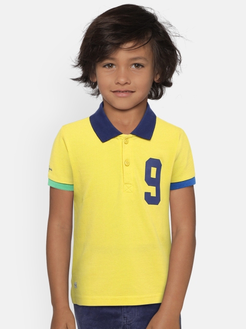 

Pepe Jeans Boys Yellow Solid Polo Collar T-shirt