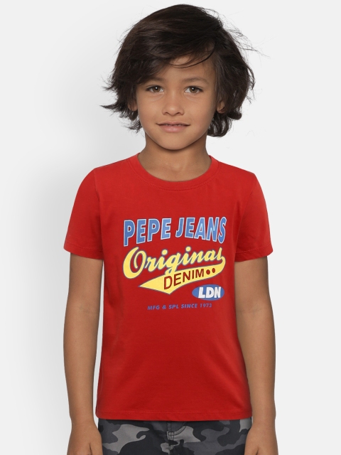 

Pepe Jeans Boys Red Printed Round Neck T-shirt