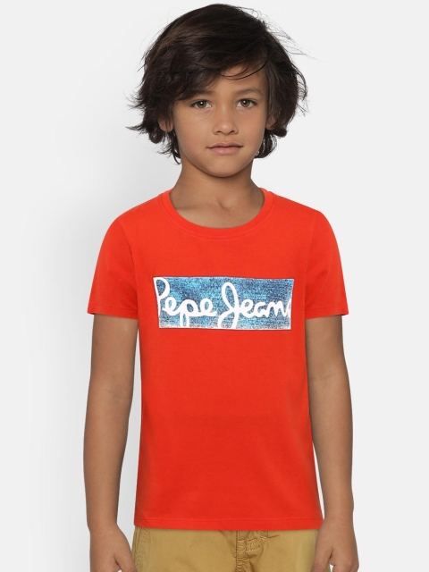 

Pepe Jeans Boys Red Printed Round Neck T-shirt