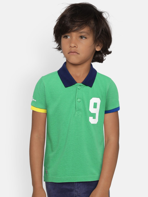 

Pepe Jeans Boys Green Solid Polo Collar T-shirt